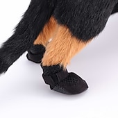 お買い得  ブーツとパウプロテクター-犬用 猫用 小型ペット用 シューズ、ブーツ 高通気性 ペット用 ポリ / コットン ブラック