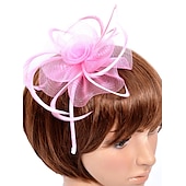 preiswerte Faszinator-Damen Fascinator für Party Hochzeit Sonderanlass Federstoff Rot Pink Grün um zu beeindrucken Fascinator Renntag Kleid