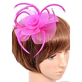 preiswerte Faszinator-Damen Fascinator für Party Hochzeit Sonderanlass Federstoff Rot Pink Grün um zu beeindrucken Fascinator Renntag Kleid