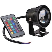 cheap Underwater Lights-Pond Fountain Light RGB LED Underwater Pool Spotlight with Remote Control 10W Color Changing LED Dimmable 12V for Pool Lighting