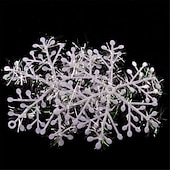 billige Ornamenter-julesnøfnugg ornamenter sett xmas plast hengende snøflak til juletre dekorasjoner vinter eventyrland frossen bursdagsfest ferie hjemmeinnredning håndverk snøfnugg