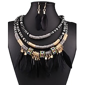economico Matrimoni e cerimonie-set di gioielli orecchini pendenti per donna festa autunno matrimonio casual piuma impilabile oro argento / collana dichiarazione / quotidiano