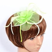 preiswerte Faszinator-Damen Fascinator für Party Hochzeit Sonderanlass Federstoff Rot Pink Grün um zu beeindrucken Fascinator Renntag Kleid