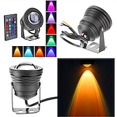 cheap Underwater Lights-Pond Fountain Light RGB LED Underwater Pool Spotlight with Remote Control 10W Color Changing LED Dimmable 12V for Pool Lighting