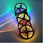 abordables Bandes lumineuses étanches-10m 32.8ft led bande lumière étanche rétro-éclairage vacances fête décor smd5050 600leds blanc chaud rouge jaune bleu vert dc 12v