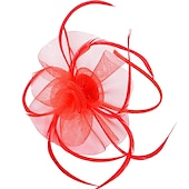 preiswerte Faszinator-Damen Fascinator für Party Hochzeit Sonderanlass Federstoff Rot Pink Grün um zu beeindrucken Fascinator Renntag Kleid