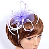 preiswerte Faszinator-Damen Fascinator für Party Hochzeit Sonderanlass Federstoff Rot Pink Grün um zu beeindrucken Fascinator Renntag Kleid