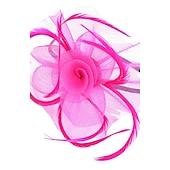 preiswerte Faszinator-Damen Fascinator für Party Hochzeit Sonderanlass Federstoff Rot Pink Grün um zu beeindrucken Fascinator Renntag Kleid