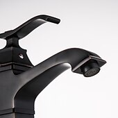 お買い得  浴室・洗面台用水栓金具-アンティーク センターセット 組み合わせ式 セラミックバルブ シングルハンドルつの穴 オイルブロンズ , バスルームのシンクの蛇口