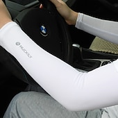 baratos Aquecedor para Braços e Pernas-1 par Nuckily Mangas de ciclismo Armwarmers Mangas de compressão Côr Sólida UPF 50 Reflector Leve Moto Branco Preto para Homens Mulheres Adulto Bicicleta de Estrada Bicicleta De Montanha Pesca