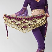 preiswerte Tanzzubehör-Bauchtanz Hüft-Schals Damen Training Polyester Goldmünzen / Perlenstickerei Tiere / Weihnachten / Halloween Hüfttuch / Prinzessin / Historische Personen / Feen / Sexy Kostüme aus aller Welt / Gothic