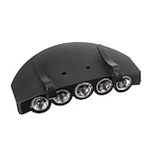 abordables Faros delanteros-5led caza faro casquillo de la lámpara linterna antorcha de luz de los faros sombrero de acampar al aire libre de la pesca con clip