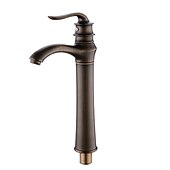 cheap Classical-Brass Bathroom Sink Faucet,Waterfall Antique Brass Widespread Water Flow Single Handle One Hole Bath Taps with Hot and Cold Switch