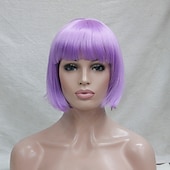 cheap Party Wigs-Purple Wigs for Women Cosplay  Wig Synthetic Wig Cosplay Wig Straight Straight Bob Wig Purple Synthetic Hair Purple Halloween Wigs