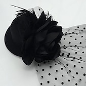 olcso Kalapok és fejdíszek-tüll toll szövet elbűvölő kentucky derby sapka fejdísz klasszikus nőies stílusban