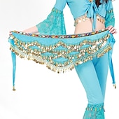 preiswerte Tanzzubehör-Bauchtanz Hüft-Schals Damen Training Polyester Goldmünzen / Perlenstickerei Tiere / Weihnachten / Halloween Hüfttuch / Prinzessin / Historische Personen / Feen / Sexy Kostüme aus aller Welt / Gothic
