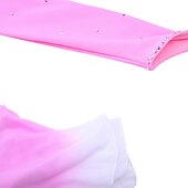 voordelige Schaatsjurken-Kunstschaatsjurk Dames Voor meisjes Schaatsen Jurken Geel Roze Donker paars Lapwerk Netstof Spandex Hoge Elasticiteit Wedstrijd Kunstschaatskleding Kristal / Bergkristal Stom licht Modieus Lange mouw