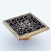 cheap Drains-Faucet Accessory,Superior Quality Floor Drain Antique Brass Carving 10*10cm