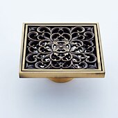 cheap Drains-Faucet Accessory,Superior Quality Floor Drain Antique Brass Carving 10*10cm