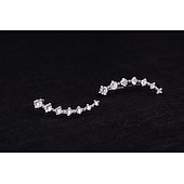 abordables Boucles d&#039;oreilles-Boucles d&#039;oreille Clou Boucles d&#039;oreilles Clips For Femme Cristal Diamant synthétique Mariage Soirée Casual Argent sterling Manchette Forme de Feuille Cœur Fleur Doré Argent / du quotidien
