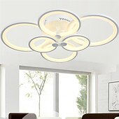 billige Taklamper med dimming-6-lys led dimbar taklampe innfelt lys sirkel design moderne stil enkelhet akryl 90w stue spisestue soverom lys armatur kun dimmes med fjernkontroll