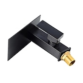 cheap LED Faucets-Bathroom Faucet LED Waterfall Spout 3 Color Changes with Temperature, Sink Mixer Mono Basin Taps, Single Handle One Hole Brass Washroom Vessel Tap Deck Mounted