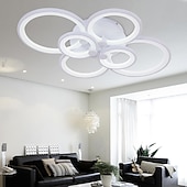 billige Taklamper med dimming-6-lys led dimbar taklampe innfelt lys sirkel design moderne stil enkelhet akryl 90w stue spisestue soverom lys armatur kun dimmes med fjernkontroll