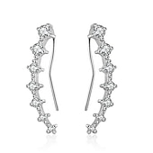 abordables Boucles d&#039;oreilles-Boucles d&#039;oreille Clou Boucles d&#039;oreilles Clips For Femme Cristal Diamant synthétique Mariage Soirée Casual Argent sterling Manchette Forme de Feuille Cœur Fleur Doré Argent / du quotidien