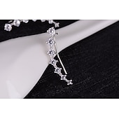abordables Boucles d&#039;oreilles-Boucles d&#039;oreille Clou Boucles d&#039;oreilles Clips For Femme Cristal Diamant synthétique Mariage Soirée Casual Argent sterling Manchette Forme de Feuille Cœur Fleur Doré Argent / du quotidien
