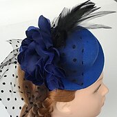 olcso Kalapok és fejdíszek-tüll toll szövet elbűvölő kentucky derby sapka fejdísz klasszikus nőies stílusban