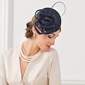 billige Coiffer-Kentucky Derby-hatt fascinators Hatter Ull Fjær Pillebokshatt Bryllup Spesiell Leilighet Avslappet Te Fest Hesteløp Med Blomster Hodeplagg Hodeplagg