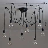 abordables Éclairages grappe-8 lumières 120CM Style de bougie Lustre Métal Finitions Peintes 110-120V 220-240V