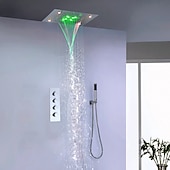 economico Soffione a soffitto luxury-rubinetto doccia, set di rubinetti doccia a led cromati 500 * 360 con soffione doccia in acciaio inossidabile e soffione doccia a caduta / getto / pioggia a soffitto (il prodotto deve essere