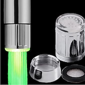 preiswerte Armaturendüsen-an Deck montierter LED-Wasserhahn, ein Grad-ABS-Kunststoff-Wasserhahn-Körpermaterial, helles, buntes, wechselndes Glühen, Duschkopf, Küchenarmatur, Belüfter
