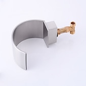 cheap Multi Holes-Bathroom Sink Faucet,Silvery Two Handles Three Holes Deluxe Waterfall Brush Nickel Polished Widespread Brass Bathroom Sink Faucet With Cold and Hot Switch