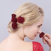 お買い得  ヘアスタイリングアクセサリー-ファブリック 帽子 / ヘアピン ととも​​に フラワー 1個 結婚式 / パーティー かぶと