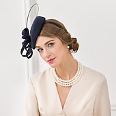 billige Coiffer-Kentucky Derby-hatt fascinators Hatter Ull Fjær Pillebokshatt Bryllup Spesiell Leilighet Avslappet Te Fest Hesteløp Med Blomster Hodeplagg Hodeplagg