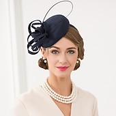 billige Coiffer-Kentucky Derby-hatt fascinators Hatter Ull Fjær Pillebokshatt Bryllup Spesiell Leilighet Avslappet Te Fest Hesteløp Med Blomster Hodeplagg Hodeplagg