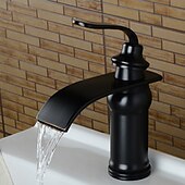 economico Classici-rubinetto del lavandino del bagno - cascata bronzo lucidato a olio diffuso monocomando rubinetti monoforo / art deco / retrò / sì / acciaio inossidabile / ottone