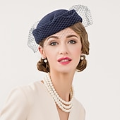 olcso Partikalapok-Gyapjú / Nettó Kentucky Derby Hat / Lenyűgözők / Kalap val vel Virág 1db Esküvő / Különleges alkalom / Hétköznapi Sisak