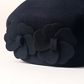 tanie Fascynatory i kapelusze-Czapki Wełna Beret Kapelusz Fedora Ślub Codzienny Herbaciane przyjęcie Kentucky Derby Wyścigi konne Elegancja Prosty Z Kwiaty Winieta Nakrycia Głowy