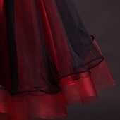 preiswerte Standard-Tanzsaal-Für den Ballsaal Kleid Spitze Drapiert Kristalle / Strass Damen Leistung Langarm Hoch Elasthan Organza