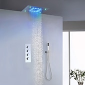 economico Soffione a soffitto luxury-rubinetto doccia, set di rubinetti doccia a led cromati 500 * 360 con soffione doccia in acciaio inossidabile e soffione doccia a caduta / getto / pioggia a soffitto (il prodotto deve essere