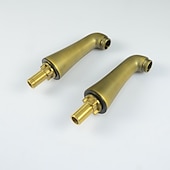 preiswerte Badewannenarmaturen-Wand-Duscharmatur aus antikem Messing, zwei Griffe, zwei Löcher, Badewannen-Dusche-Mischbatterien mit Handbrause und Ventil sowie heißem / kaltem Wasser