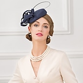 billige Coiffer-Kentucky Derby-hatt fascinators Hatter Ull Fjær Pillebokshatt Bryllup Spesiell Leilighet Avslappet Te Fest Hesteløp Med Blomster Hodeplagg Hodeplagg
