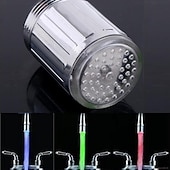 preiswerte Armaturendüsen-an Deck montierter LED-Wasserhahn, ein Grad-ABS-Kunststoff-Wasserhahn-Körpermaterial, helles, buntes, wechselndes Glühen, Duschkopf, Küchenarmatur, Belüfter
