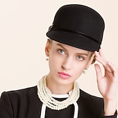 cheap Party Hats-Retro 100% Wool Hats with Metal 1pc Casual Headpiece