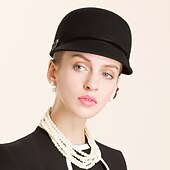 cheap Party Hats-Retro 100% Wool Hats with Metal 1pc Casual Headpiece