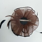 ieftine Pălării &amp; Fascinatoare-Tul / Pană Șapcă Kentucky Derby / Palarioare / Veșminte de cap cu Floral 1 buc Nuntă / Ocazie specială / Cursă de cai Diadema