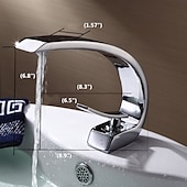 economico Classici-Rubinetto miscelatore lavabo bagno in ottone, rubinetti lavabo monoforo monocomando argentato rubinetto bagno finitura cromata con acqua calda e fredda